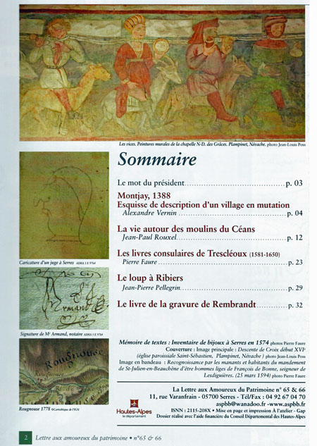 Bulletin n°65 sommaire